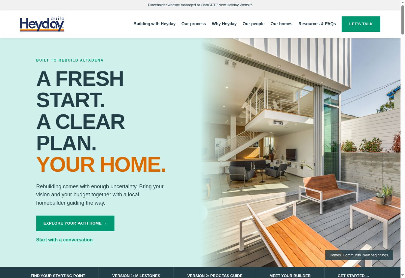 Screenshot of new-heyday-build-2026